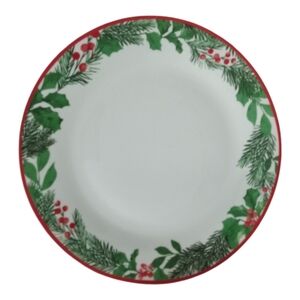 ∆ Royal Norfolk Red Trimmed Holly, Holly Berries & Pine Christmas Wreath Plate